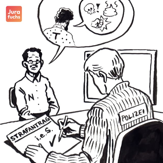 Mann erstattet bei Polizei Anzeige wegen Beleidigung als Illustration für Fall zu absolute Antragsdelikte 
