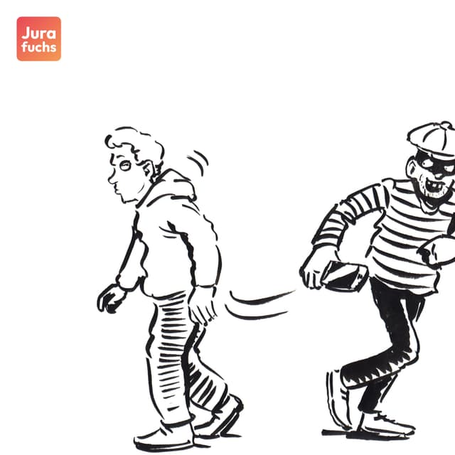 Dieb stiehl Mann iPhone als Illustration für Fall zu Herausgabeanspruch aus §§ 823 Abs. 2, 249 Abs.1 BGB